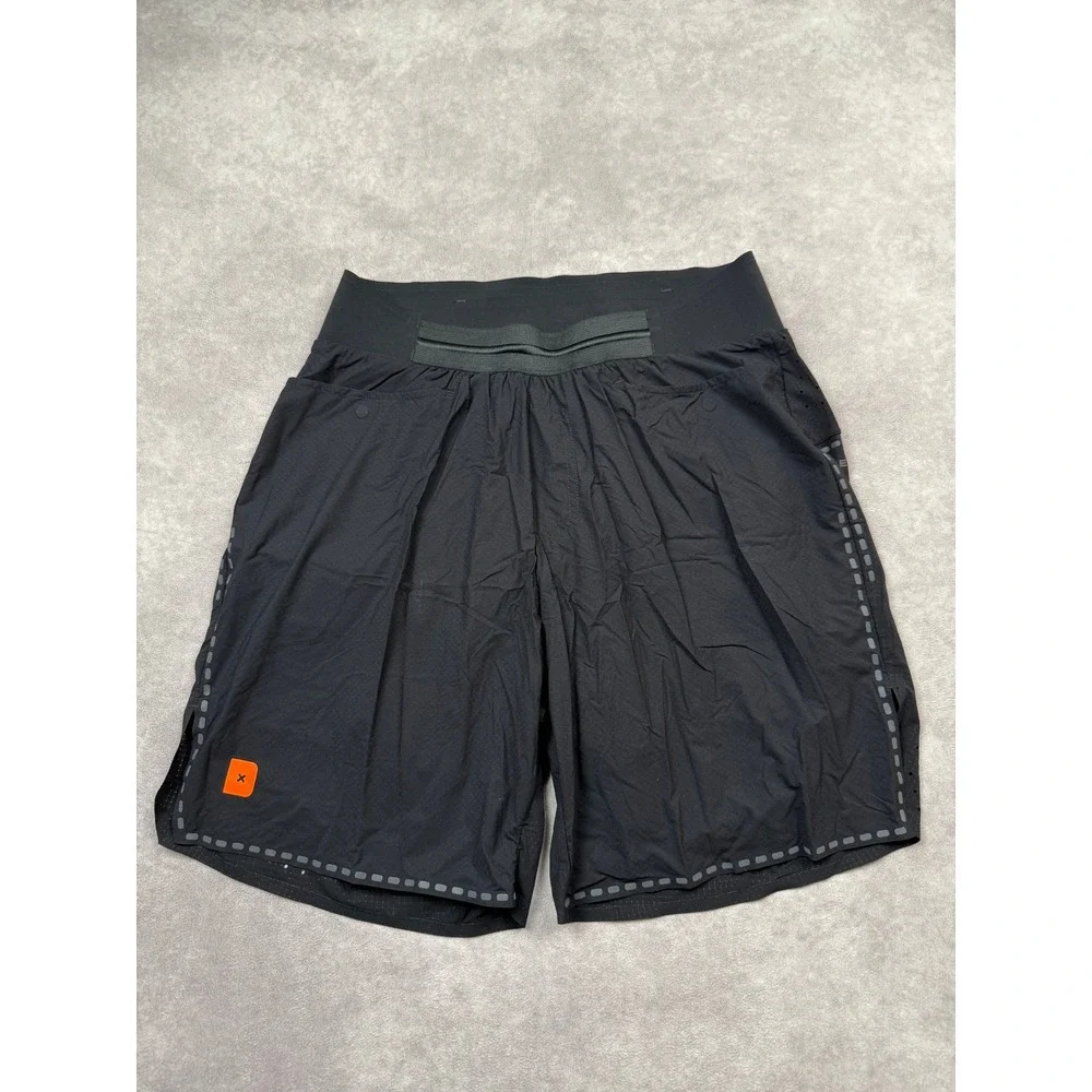 Deckers‎ X Lab Mens M 2-in-1 Running Shorts Black Reflective Pocket Performance